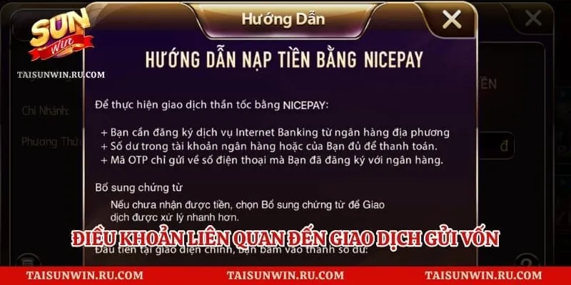 Điều khoản liên quan đến giao dịch gửi vốn